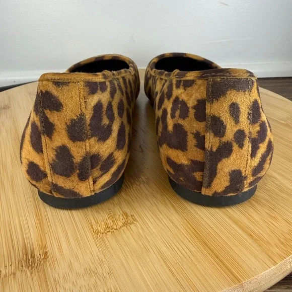 Vionic Orinda Ballet Flats Women 6 Leopard Print Brown Excellent Square Toe - Picture 4 of 8